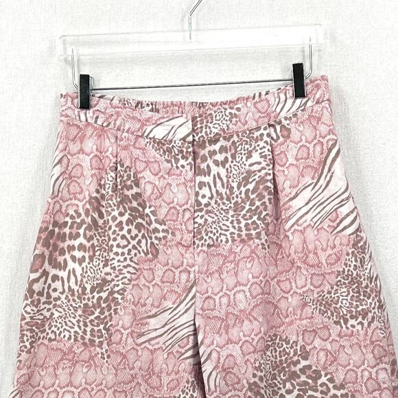 JOHNNY WAS Jayla Linen Animal Print Short Womens Medium High Rise Pull On Pleat - Picture 6 of 16